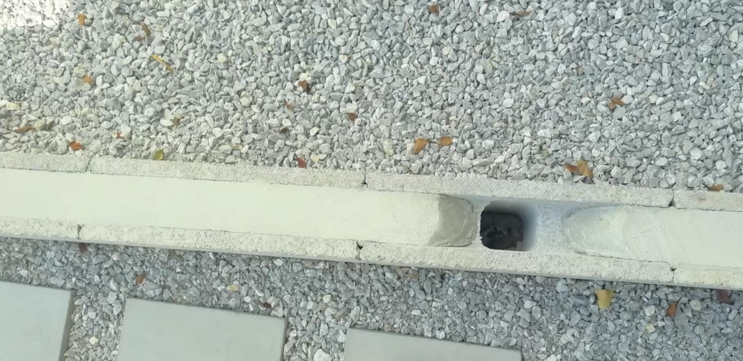 一次外構の土止めブロック塀