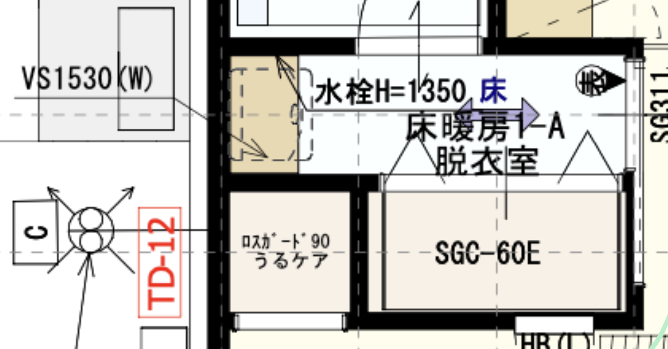 洗濯機の上に突っ張り棒で代用したイメージ