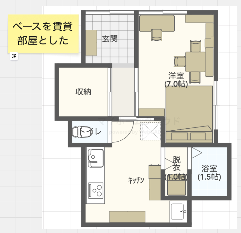7帖の賃貸アパートの間取り